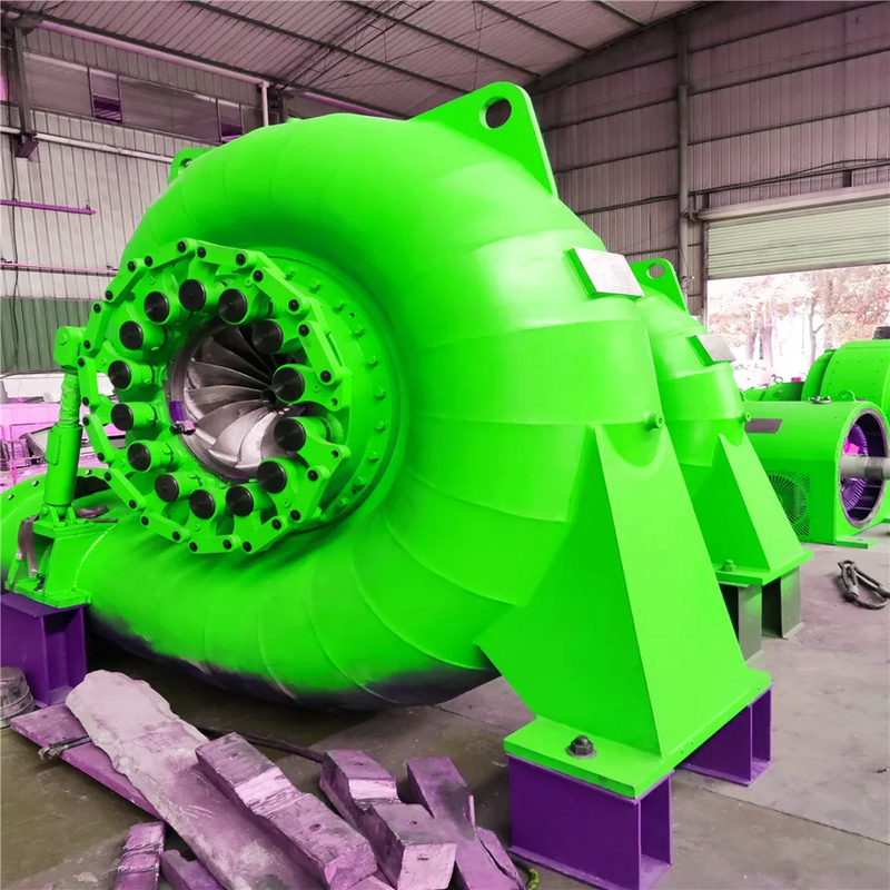 Gerador de turbina hidráulica de aço e aço inoxidável para cabeceira de água 5m-500m Aplicações