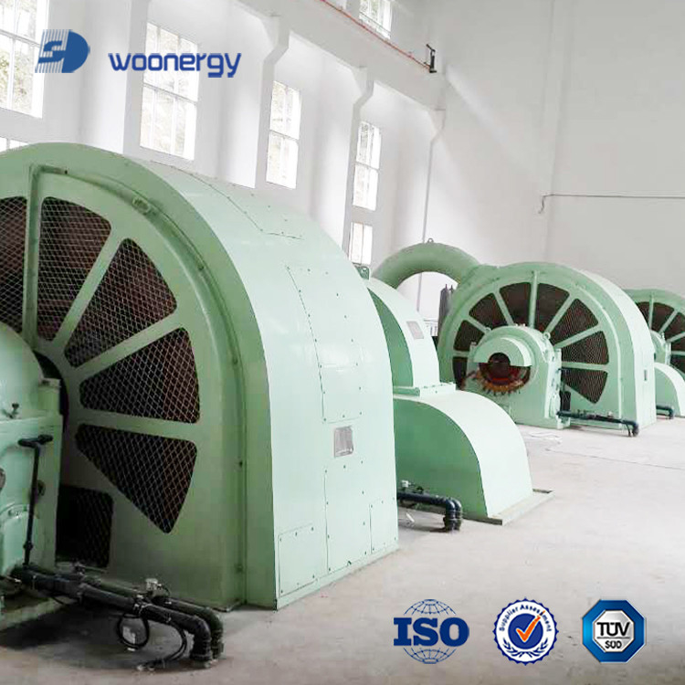 100kw-50mw Pelton Turbina Gerador Aço inoxidável Ferro fundido F Isolamento Ar/óleo Refrigerador 6-10kV Voltagem nominal
