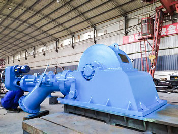 220V-11000V Turbina Turgo 50-400M Voltagem nominal 200KW-30MW Potência nominal