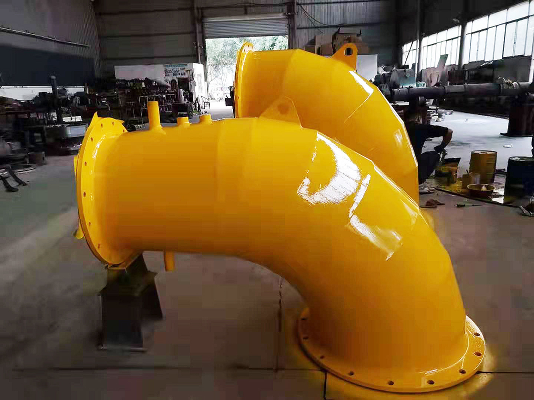 Francis - tipo gerador de turbina da água de 500kw na cor amarela do hidro central elétrica
