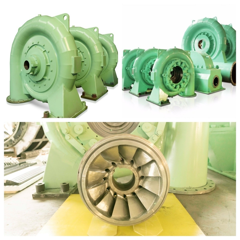 Turbina hidráulica de aço gerador de excitação sem escovas para cabeça de água 5m-500m