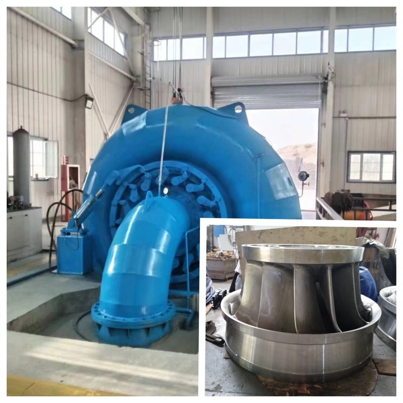 Turbina hidráulica de aço gerador de excitação sem escovas para cabeça de água 5m-500m