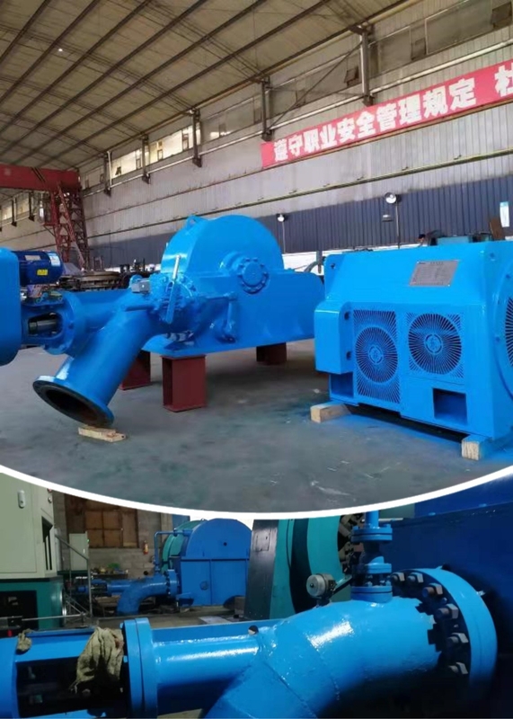 Equipamento de energia hidrelétrica Turbo Turbina Gerador de turbina de água 5t-20t Cabeça nominal 50-400m