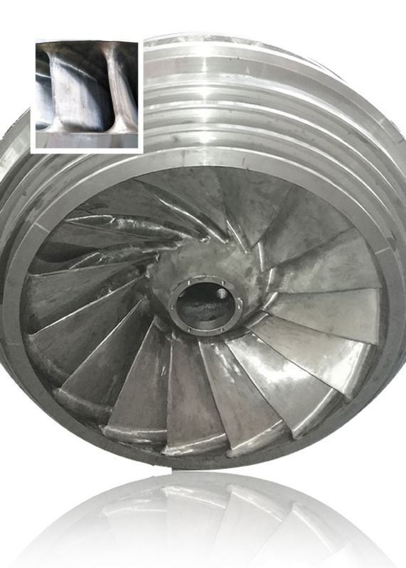 Geração de energia hidrelétrica Corredor de turbina hidrelétrica com comprimento de lâmina personalizado e velocidade nominal do rotor de 300 rpm