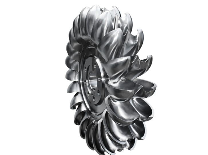 Método de instalação vertical Corredor de turbina hidráulica com pressão de entrada de 10 MPa Capacidades de material de metais endurecidos