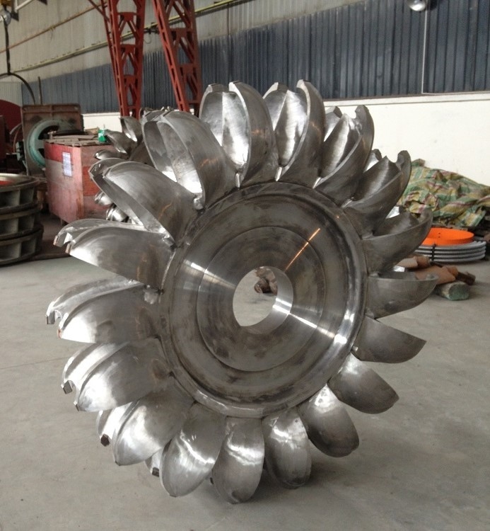 Método de instalação vertical Corredor de turbina hidráulica com pressão de entrada de 10 MPa Capacidades de material de metais endurecidos