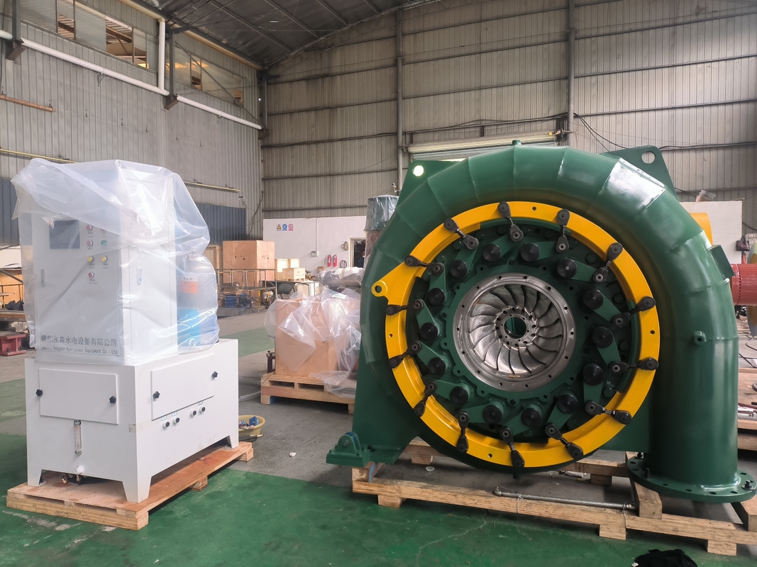 Padrão de configuração horizontal ou vertical Turbina hidrelétrica Tipo de gerador síncrono para aplicações industriais