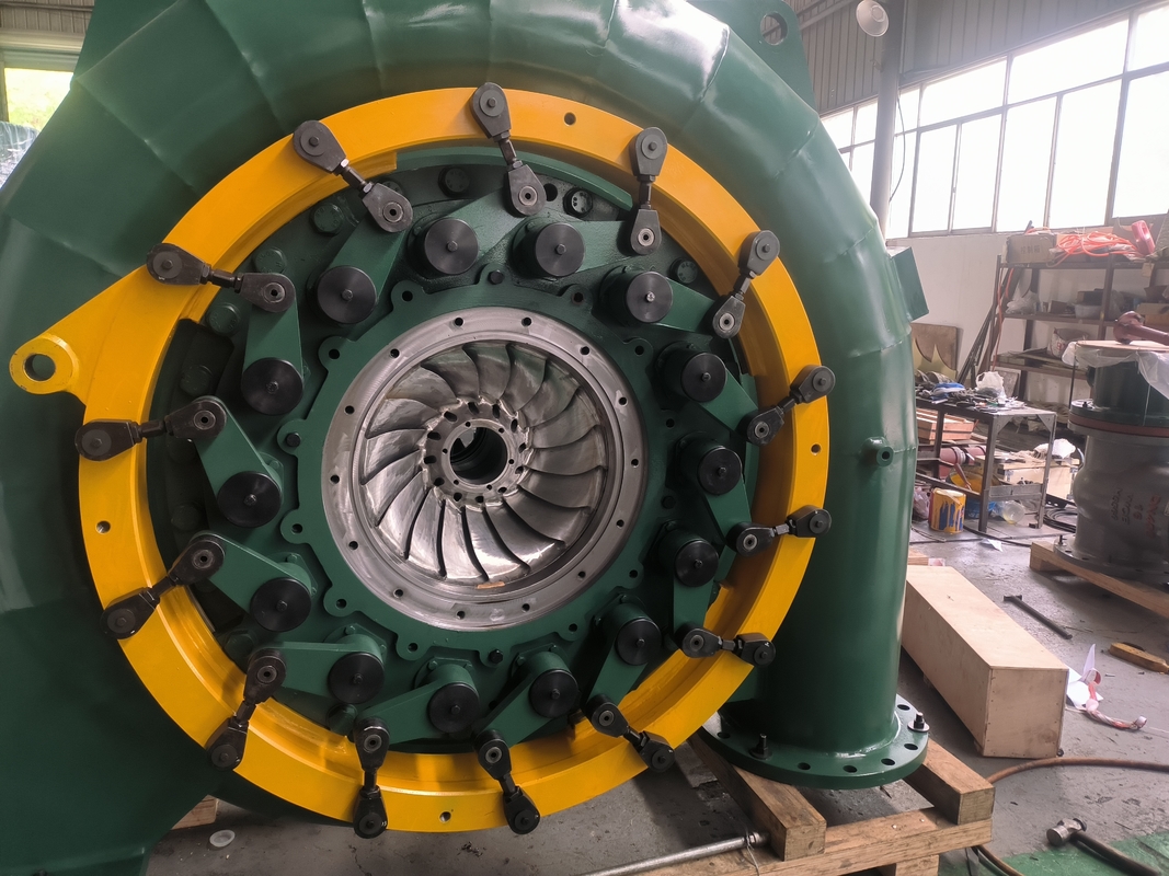 Padrão de configuração horizontal ou vertical Turbina hidrelétrica Tipo de gerador síncrono para aplicações industriais