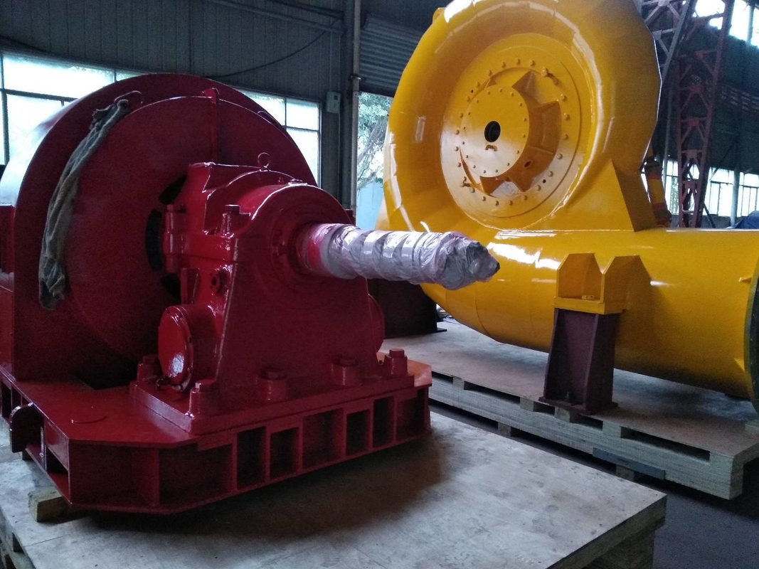 Lâmina de liga de alumínio Disposição horizontal ou vertical Turbina hidrelétrica para 100kw-20mw de eficiência de alcance de potência