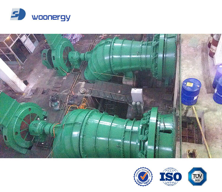 Gerador síncrono Gerador de turbina hidráulica Kaplan com tipo de instalação de poço e taxa de fluxo 500-1500 Equipamento de energia renovável