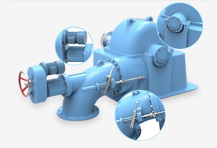 Gerador de turbina Turgo com corredor de aço inoxidável 50-400m cabeça nominal e válvula borboleta para soluções de energia fora da rede ou na rede