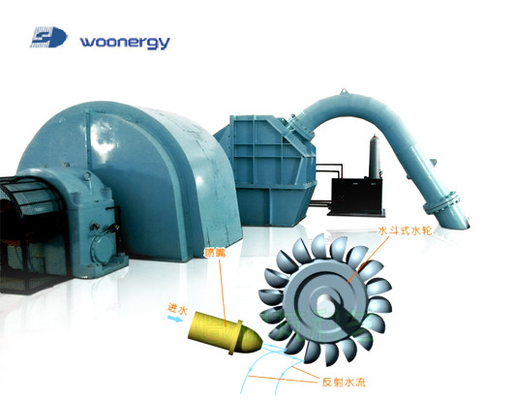 Gerador de turbina 400V de 500KW Pelton a 10500V para o poder do rio