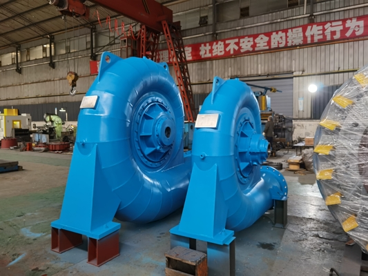 Poder de água elétrico hidroelétrico Francis Hydro Turbine 800kw+400kw